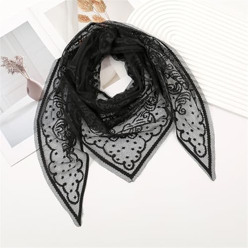 Wedding Pray Scarf Mantilla Veil Floral Shawl Lace Trim For Ladies Mother Wedding Party Headwear Mantilla3