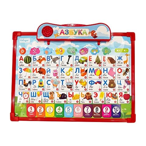 Russian Alphabet Poster for Kids,Learn Russian Language Vocabulary Words and Pronounce,Russian Educational Toys for Toddlers Basic,Russian Books for Beginners Cover