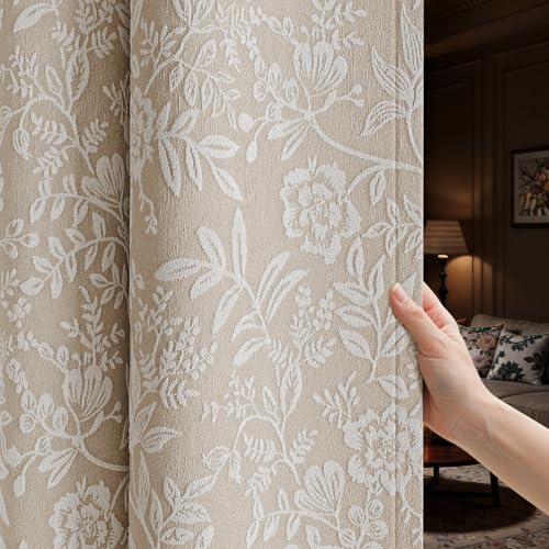 MIMUNULUX Floral Jacquard Blackout Curtains