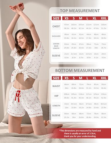 Image of NAP BOUND 100% Cotton Pajamas for Women Sets 2 Pieces Pjs Button short sleeves with Pockets Soft Sleepwear Loungewear XS-XXL