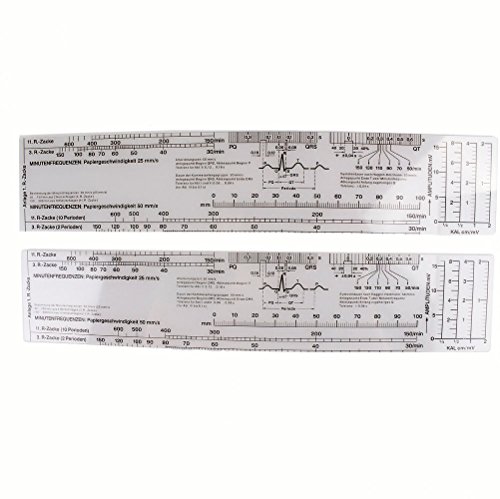 Earlywish 6pcs ECG EKG Regla Cinta métrica Electrocardiograma Cardiógrafo Escala de frecuencia cardiaca