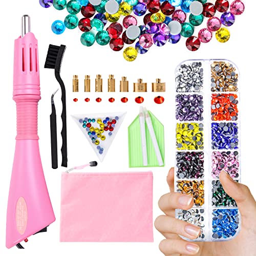 VARWNEO Hotfix Applicator, Hotfix Rhinestones Setter, Hot Fixed Bedazzler Kit,SS16, 2400Pcs Rhinestones, with 7 Sizes Tips, Tweezers, Tray, Gems Picker Tool, Brush, Bag (21-25) VARWNEO Hotfix Applicator, Hotfix Rhinestones Setter, Hot Fixed Bedazzler Kit,SS16, 2400Pcs Rhinestones, with 7 Sizes Tips, Tweezers, Tray, Gems Picker Tool, Brush, Bag (21-25)