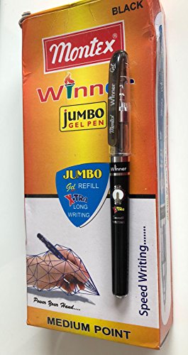 Montex WINNER Jumbo Bolígrafo Gel Tinta Negra 10 Unidades