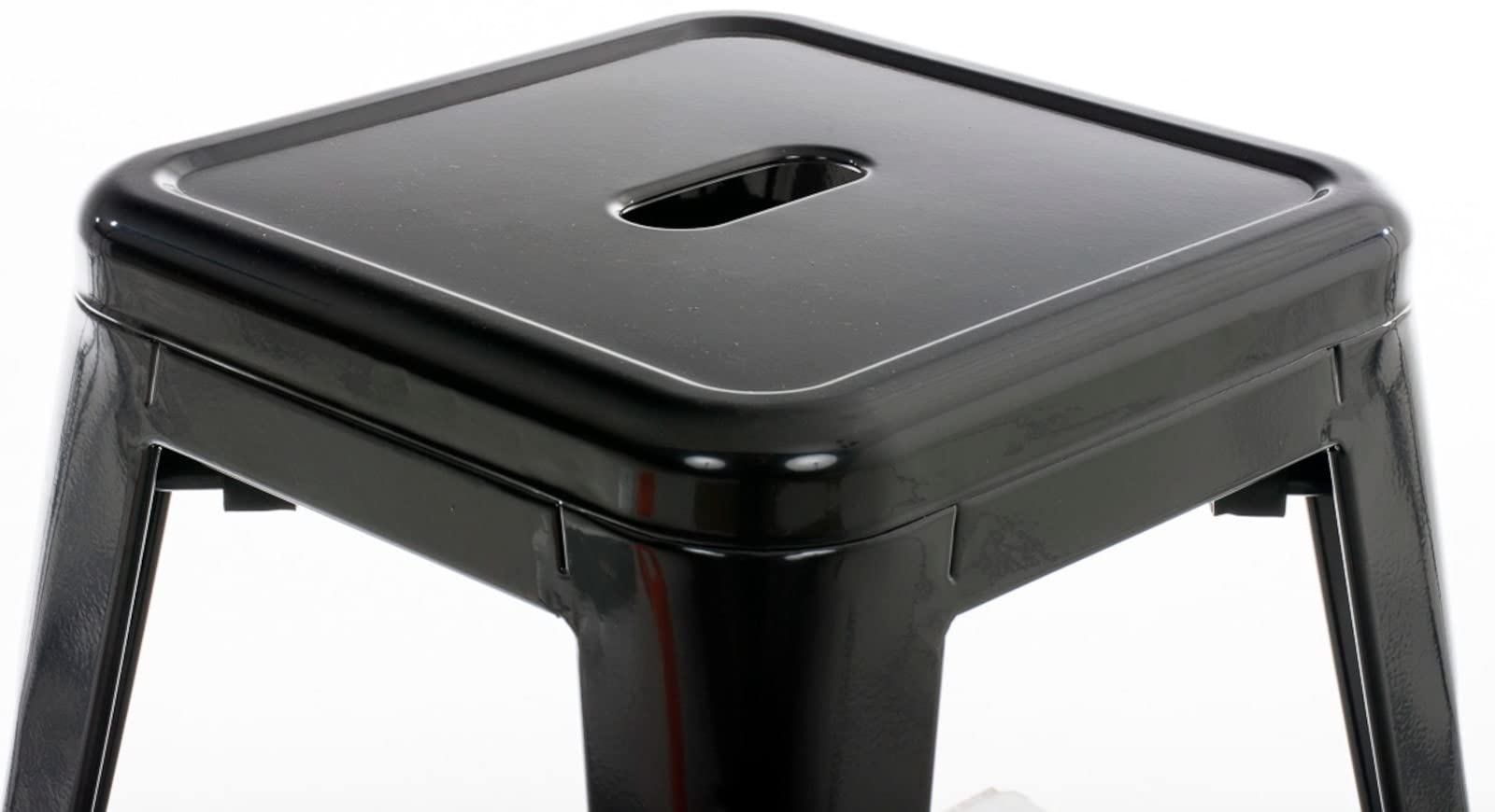 CLP Set 4 Panchetti Impilabili Armin In Metallo I Sgabelli Bar Industriali Senza Schienale Alt. 46 CM I Carico Max 200 KG | Colore nero