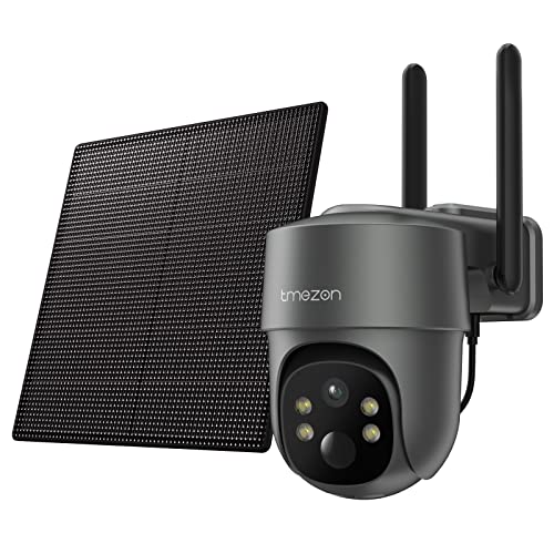 TMEZON 4G LTE Überwachungskamera Aussen mit SIM Karte, 2K Kabellos Solar PTZ WLAN IP Kamera Outdoor Akku, Farb-Nachtsicht, 360° Schwenkbar, 128GB SD-Kartenslot, PIR Erkennung, 2-Wege-Audio, IP66 Cover