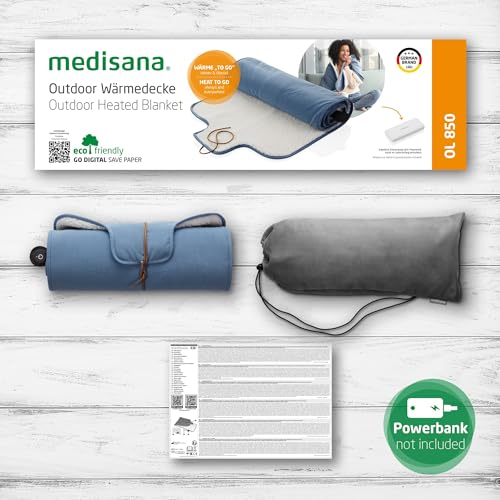 Medisana OL 850 Outdoor Heizdecke kabellose Wärmedecke mit 3 Temperaturstufen