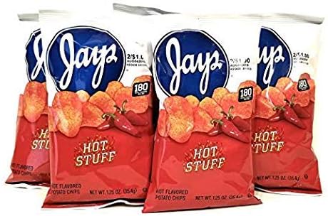 Jay's Hot Stuff 10 Pack 1.25 oz Hot Flavored Potato Chips
