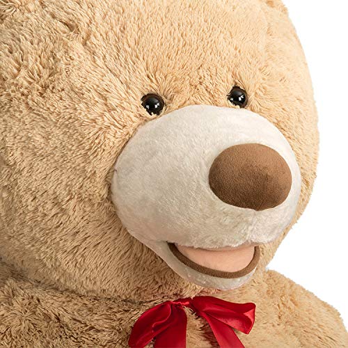 HollyHOME 150cm Teddy groß Teddybär XXL Kuscheltier Geschenk, Plüschtier Stofftier Weiches Spielzeug Bär Tedi Kuschelbär Hellbraun