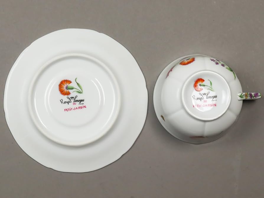 ロイヤルリモージュ PETIT JARDIN NOF7 Royal Limoges French PETIT JARDIN Cup & Saucer, 6