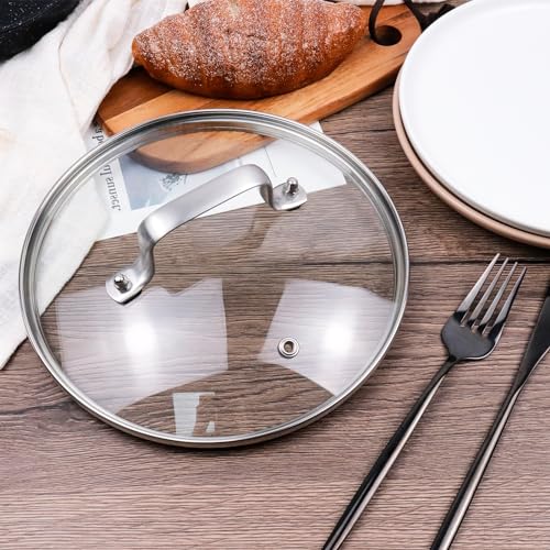 Antrader Tempered Glass Lid,9\" Glass Covers for Pots,Pans and Skillets,1Set,Clear