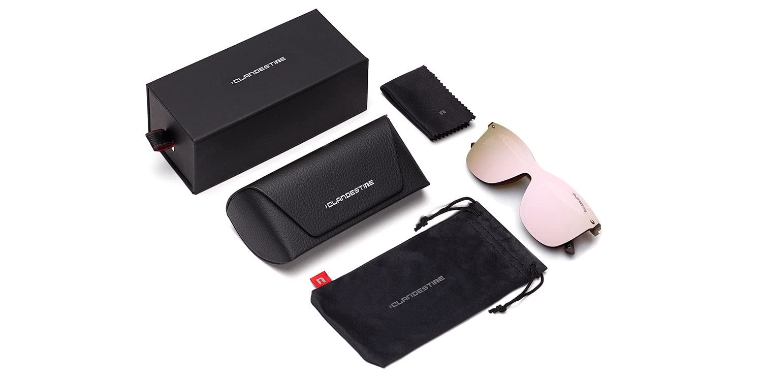 CLANDESTINE - Gafas de Sol Unisex - Modelo Way - Lentes de Nylon y Montura de Gafas de Acero - Talla Única - 144 mm x 50 mm