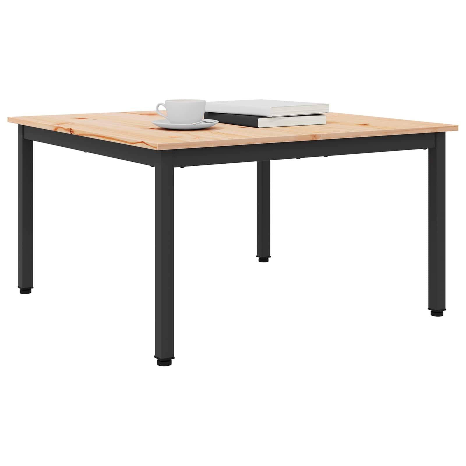 Stolik kawowy naturalny, 80 x 80 x 45 cm, lite drewno sosnowe, nowoczesny stół do salonu, stolik pomocniczy, sofa, meble