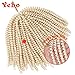 YEBO Spring Twist Hair 4 Packs Blonde and Honey Blonde spring Twist 613 Crochet Braiding Twist Low Temperature Hair Extensions 30 Strands 110g/Pack(#613 and #27 8Inch)