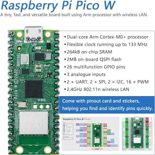 Image of REES52 Ultimate Starter Kit for Compatible with Raspberry Pi Pico W (Included) (Compatible with Arduino IDE), 687-Page Detailed Tutorial, 222 Items, 112 Projects, Python C Java Code