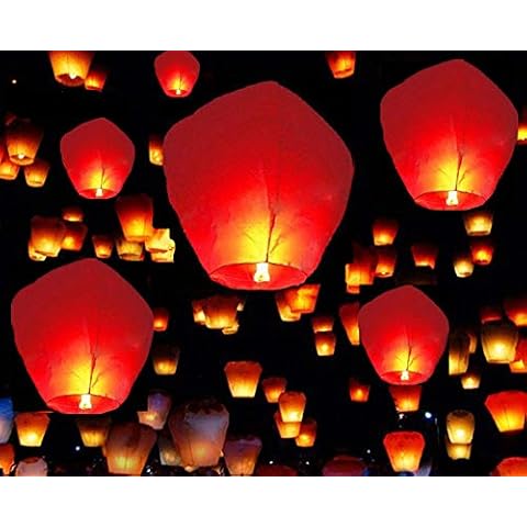 20 Red - Eco- Friendly Chinese Flying Sky Lanterns (A Liittle Tree) Cover