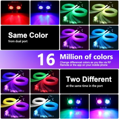 Image of AZIMOM Dual Color High Brightness 50W Twinkle Fiber Optic Light Source RGBW Light Box Engine Diver Music Sensor Mode Bluetooth /RF Control for Home Star Ceiling Light Effect Decor