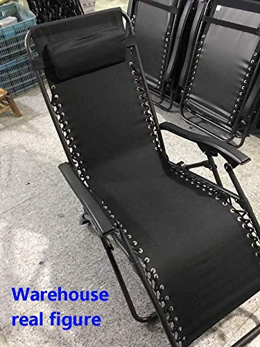 Rrgj Zero Gravity Lounge Chair, Black Heavy Duty Patio Zero Chairs - Adjustable Reclining With Textilene Fabric And Sturdy Steel Pipe Frame, Support 250Kg Lounge Chair #TOP4