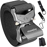 musejoy Tactical Belt, Military Hiking Rigger 1.5" Nylon Web Work Belt with Heavy Duty Quick Release