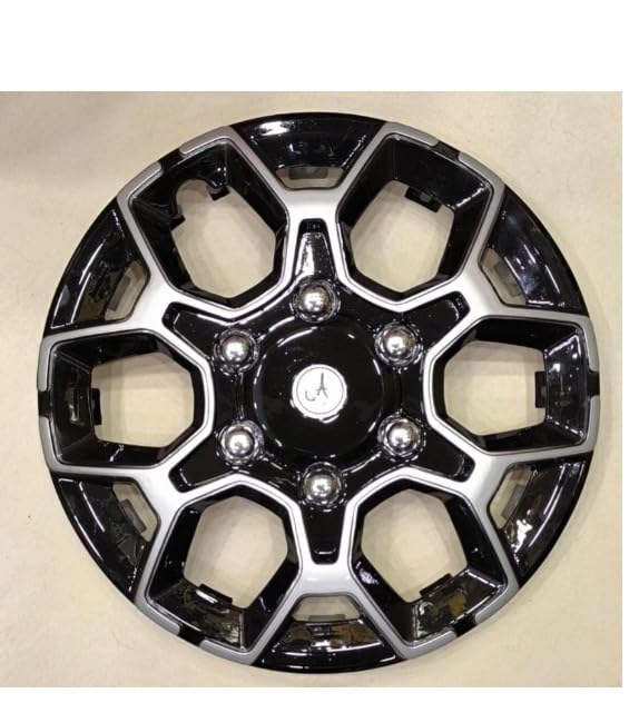 Image of Wheel Rim Cover for Mahindra Bolero 2024 NEO 15 Inch Black Silver Wheel Cap (Available in 15 Inch) (Set of 4 Pcs) (Press Fitting) Model- Bolero 2024 (Black & Silver)