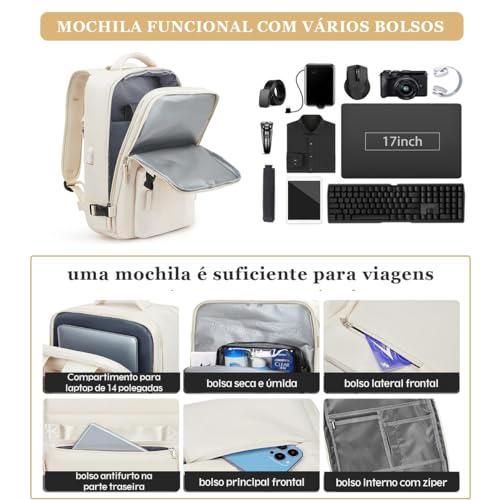 Mochila de viagem grande, bagagem de mão, mochila impermeável para fazer trilha e esportes ao ar liv