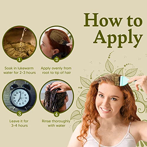 Image of Vithoba Keshratna 100% Pure Natural Henna Mehendi Hair Color /Dye Powder | Herbal Hair Colour for Men & Women | Full Coverage Of Gray Hair | 100% Organic & Chemical Free - Pack of 1