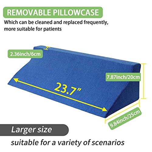Lucid Fanwer Bed Wedge Pillow For Sleeping Body Position Wedges Back Positioning Elevation Pillows Blue Pray Case Pregnancy Bedroom Eevated Body Alignment Ankle Support Pillow Leg Bolster thumb #1