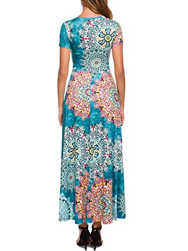 Image of ZABERRY Women's 2024 Short Sleeve Round Neck Casual Summer Flowy Maxi Spring Dresses with Pockets