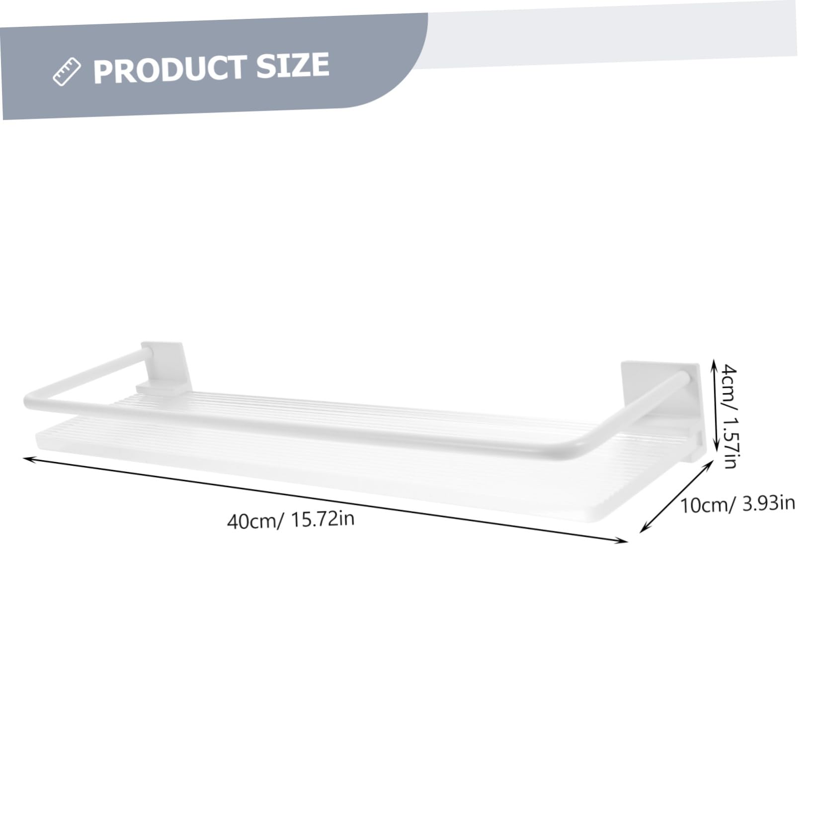 Mensola Doccia senza Foratura in Alluminio e Acrilico Bianco 1 Pz | Organizer da Parete, Struttura Robusta, Ordine per Flaconi Shampoo e Accessori