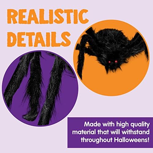 JOYIN 5 ft (60 inch/160cm) Huge Spider Cob Halloween Outdoor Decor Hairy Spider (Black)