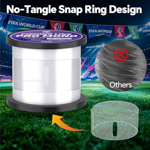 Image of Monofilament Fishing Line with Knot Guide Card, Tangle-Free Snap Ring for No More Mess, Low Memory Smooth Casting Nylon Mono String, 15 /20 /30 /50 /80LB, 220-1050 Yards