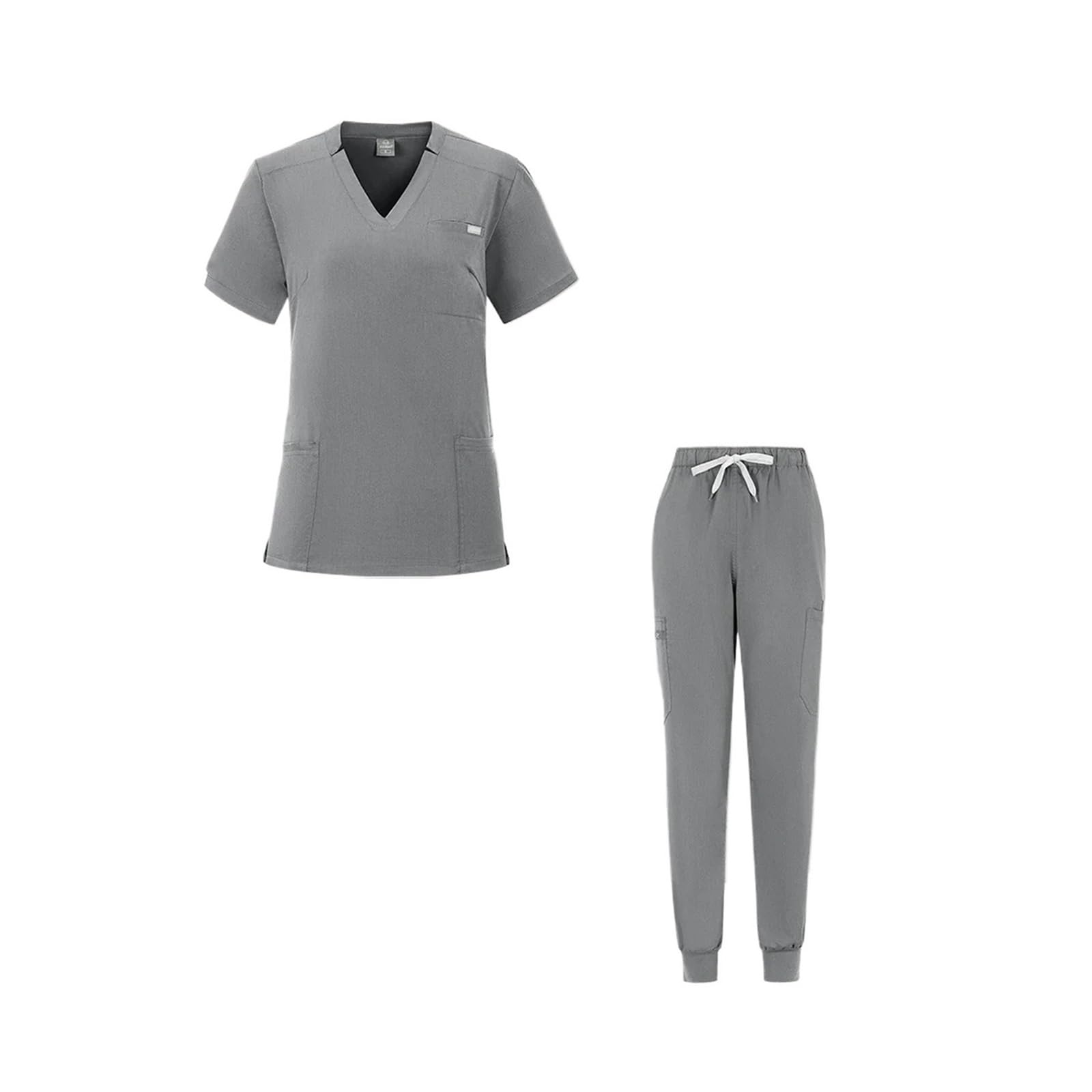 Divisa Infermiere Donna Scrub Uniforme da Sala operatoria Scrub da Lavoro ospedaliero Set Forniture mediche Tuta da Lavoro for chirurgia Dentale da Infermiere(Gray,XXL)