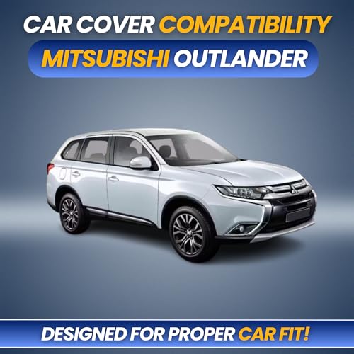 Image of Car Cover for Mitsubishi Outlander | 100% Waterproof Heavy-Duty 3-Layer Car Body Cover | All-Weather Rain, UV, Sun & Dust Protection | Custom Fit | Mirror & Antenna Pockets | Navy Blue