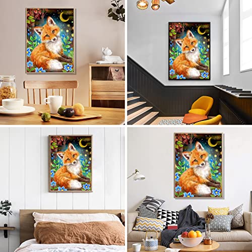 Sylans 5D Fox Animal Diamond Painting For Adults Kids Diamond Art Kits Beginners Diy Full Round Drill Diamond Dots, 12 X 16 Inch Zkanimal Zkanimal #TOP1