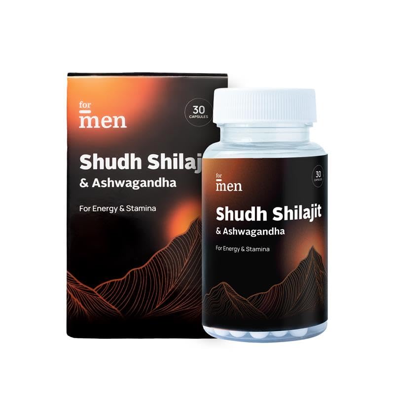 ForMen Shudh Himalayan Shilajit & Ashwagandha Capsules for Men | ...