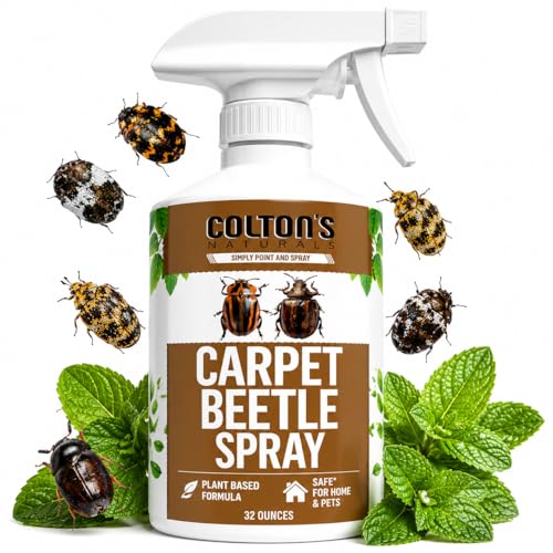 Carpet Beetle Spray – for Eggs, Larvae & Adults – Indoor Home Pest Treatment for Rugs,...