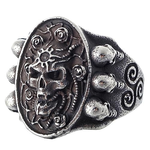Image of 2023 Skull Ring Cool Evil Death Punk Rock Stainless Steel Rings Aly Style Jewelry