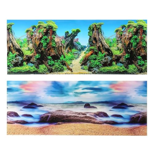 OJEVMLFVQ Aquarium Background Paper 3D Fish Tank Sticker Aquarium Background Picture Decor Double-Sided