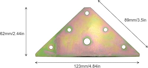 Miniatura 4 de 6 piezas de placas de reparación triangulares con tornillos de montaje, 4.84 x 3.5 pulgadas, color zinc metal fijación recta estante de unión esquina