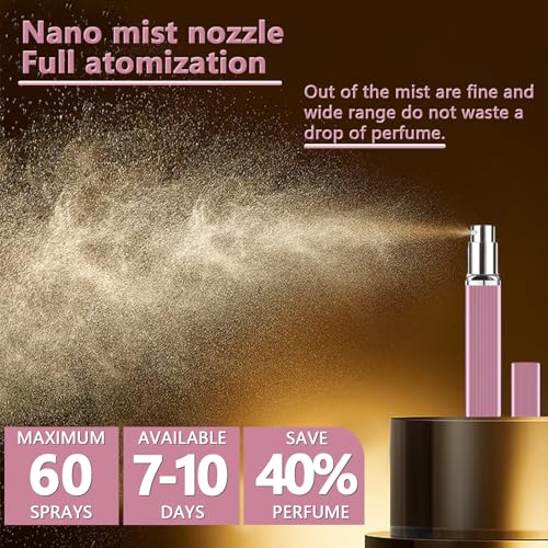 Portable Perfume Travel Refillable Atomizer 8ML - 4 Pack Refillables Perfume Bottles, Aluminum Leak-Proof Mini Perfume Refillable Bottle with Accessories for Airplane Gift, Women Men Travel Essentials4