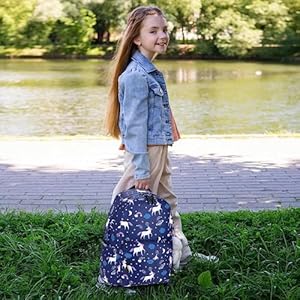 Scione cute school backpack for girls teens school bag with usb charging port water resistant blue canvas bookbag preschool daypack elementary backbag back to shool supplies gifts for kids  urban country home decor
