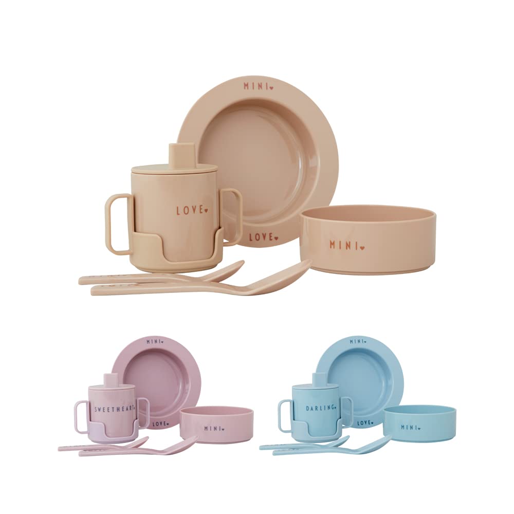 Design Letters MINI kindergeschirr gesetzt | Dänisches Design Buntes Kindergeschirr | Hochwertige Qualität tkinder geschirrset ideal für Frühstück, Snacks | BPA Free, BPS Free, Spülmaschinenfest