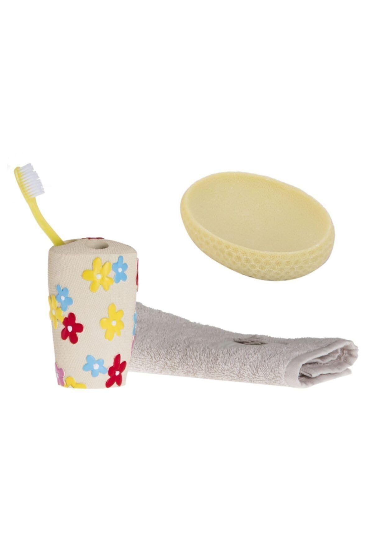 Bosphorus Diş Fırçalık Ve Sabunluk 2 Li Set,Renkli Çiçek