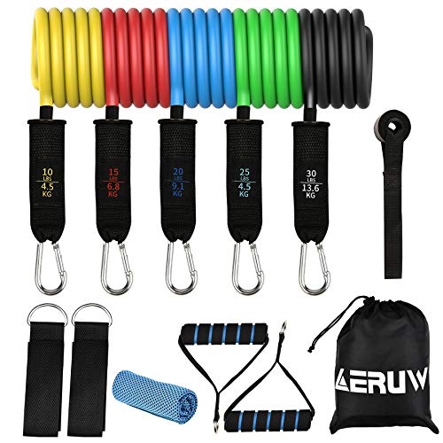 ERUW Fitnessbänder 12er-Set Gymnastikband Widerstandsbänder Elastisch Stretching Bänder Übungsband Trainingsband für Yoga Elastisch Krafttraining, Muskelaufbau, Pilates Fitnessband Kurs