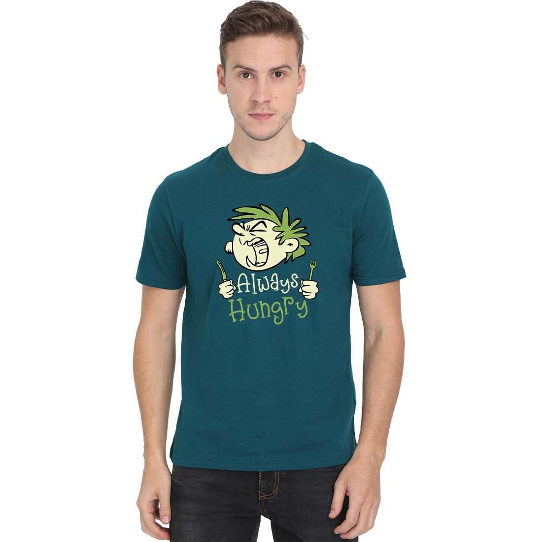 High on SodaAlways Hungry Food T-Shirt for Men - Half Sleeve