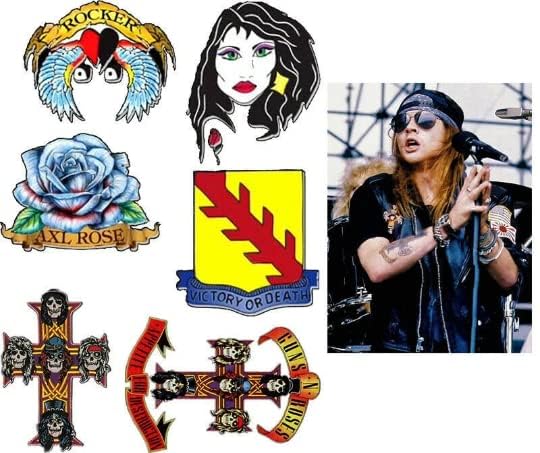 Tatouages temporaires Axl Rose – un Set complet de tatouages rock iconiques | Réalistes et faciles à appliquer