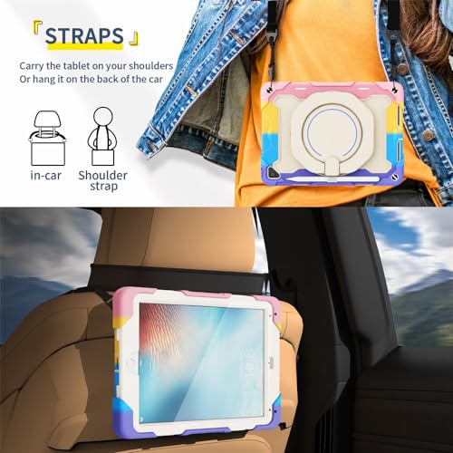 Funda para iPad 9.7 antichoque con ajuste de ángulo ergonómico azul 7