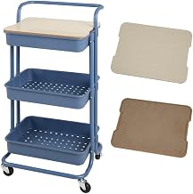 KRTD Kitchen Wagon, Storage Wagon, 3 Tiers, Seasoning Rack, Storage Shelf