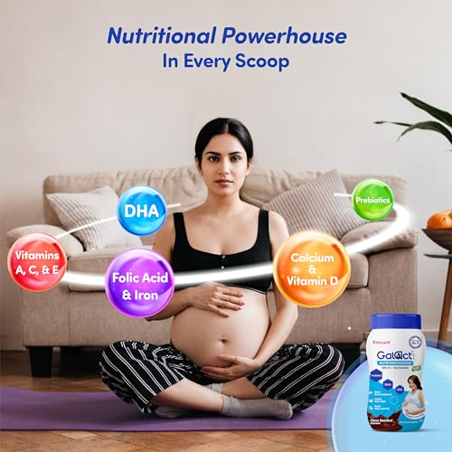 Image of Galact Plus Nutrition Powder for Pregnant Women 400g | 25 Vital Nutrients | Prenatal Supplement with DHA for Brain Development, Biotin, Prebiotics & Folic Acid | Healthy Birth Weight | Choco Hazelnut