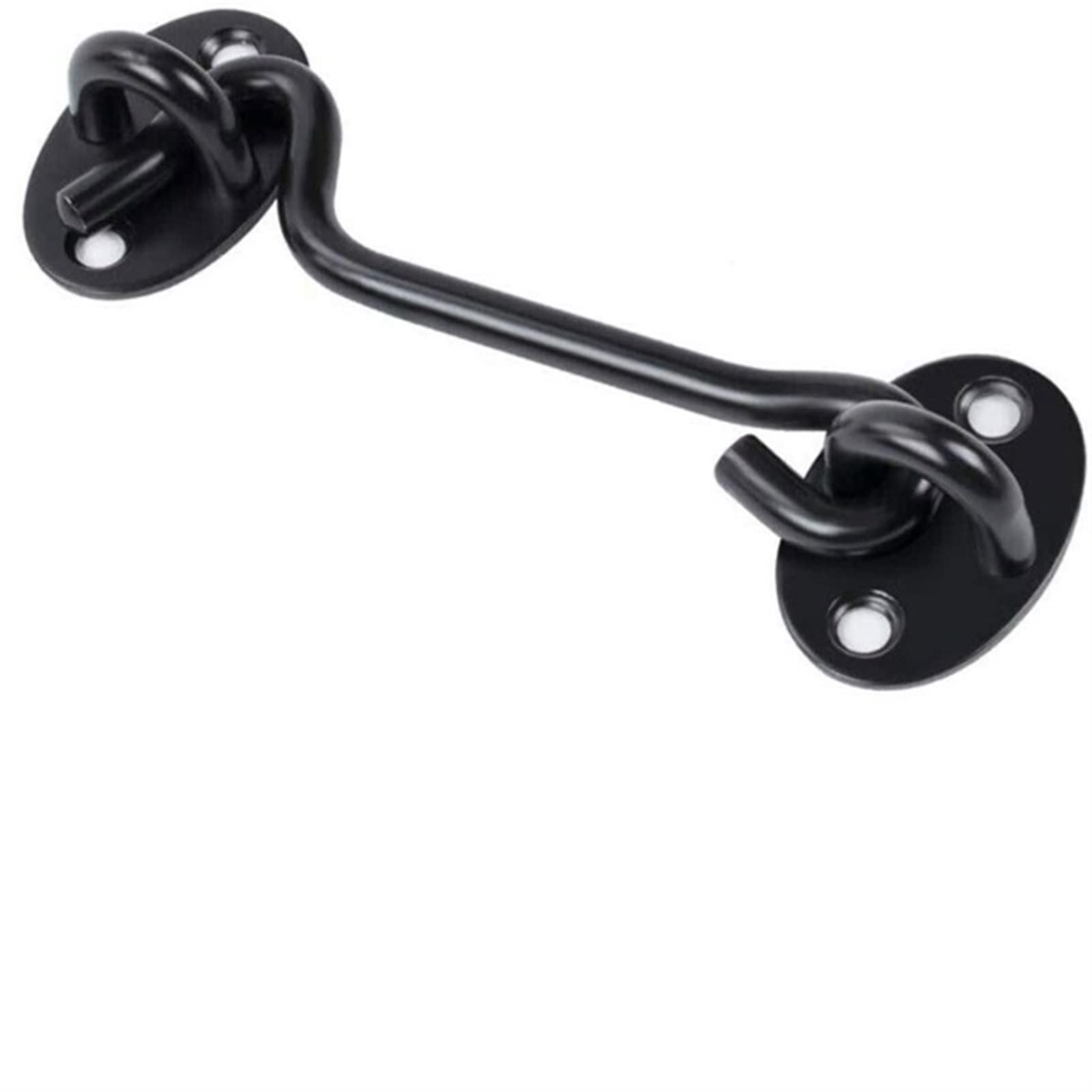 Nvsfzgiyg Nero Stainless Steel Cabin Hook Eye Shed Gate Door Latch Silent Holder Black Window Lock And