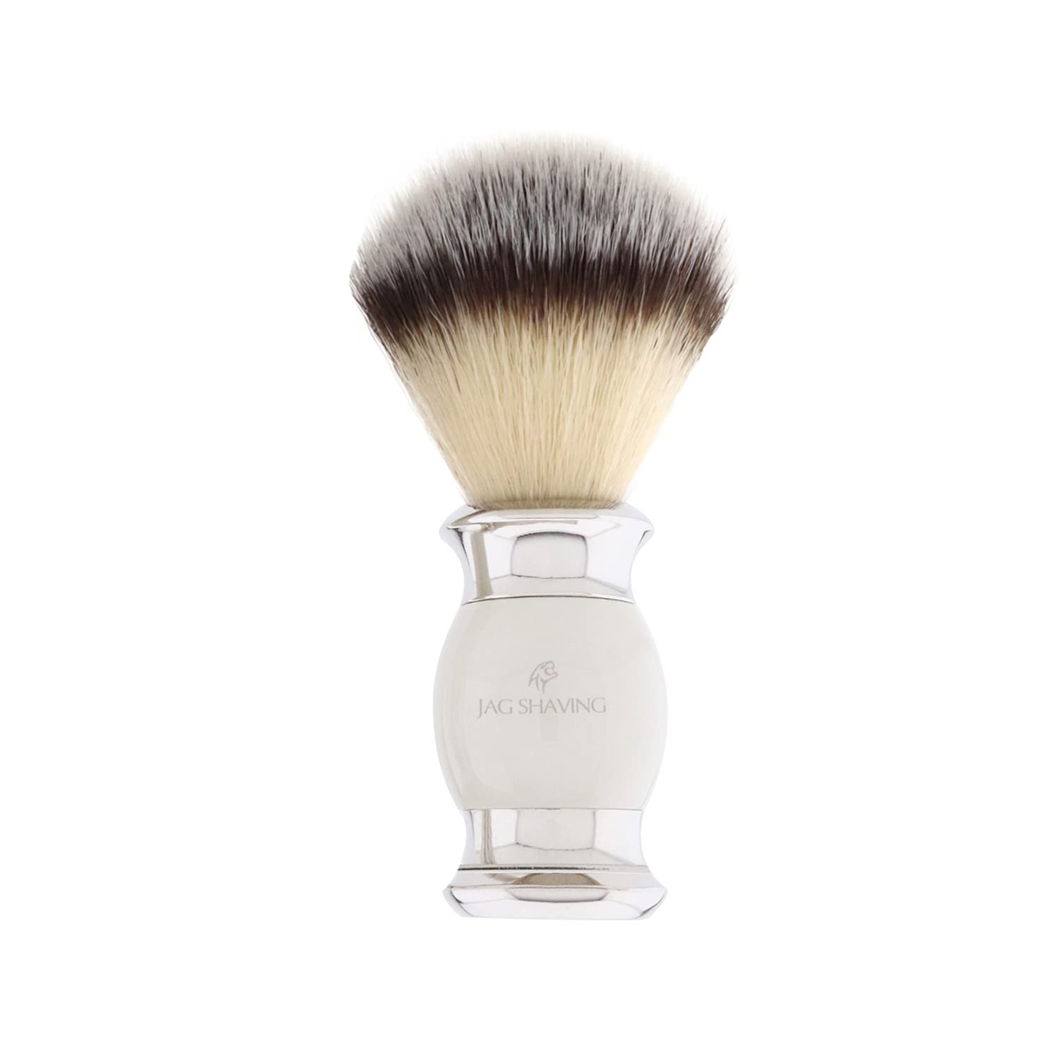 Jag Shaving Rasierset - 4-teiliges Rasierset - JAG's LEE Range - Synthetik Silberspitzhaar Rasierpinsel - 5 Kante Rasierklingen Rasierhobel - Rasierschale - Rasierständer - Elfenbein Geschenkset
